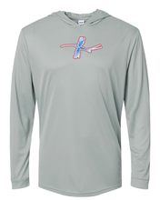 Load image into Gallery viewer, SpinnerFall - Grey UPF 50 Hooded Long Sleeve Performance Shirt