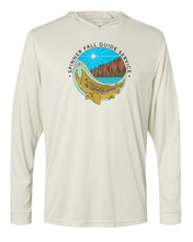 Load image into Gallery viewer, SpinnerFall -Sand UPF 50 Hooded Long Sleeve Performance Shirt